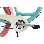 Dámsky retro bicykel 26" Lavida Mahbike 3-prevodový hliníkový  rám 18" modrý ružové kolesá